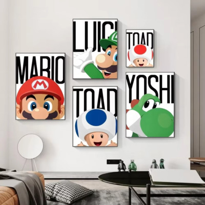 Wandbild Deko Super Mario Nintendo Joshi Gaming Zimmer Poster  Wand Vatertag