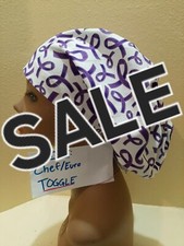 Fibromyalgia Awareness SALE Women's Euro/Chef Surgical Scrub Hat/Cap Handmade