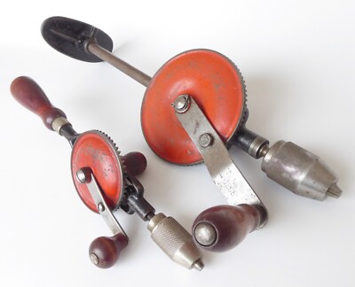 2 Millers Falls Handbohrer 187 & 120B Zwei Geschwindigkeiten Brustbohrer, Made in USA