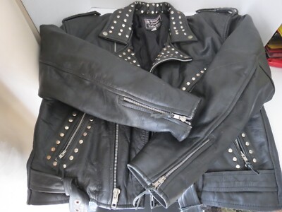 美品 高級モデル ダンヒル レザージャケット ゴートスキン 総柄 ブラック Diamond Leather Collection Size 46 Studded Leather Jacket