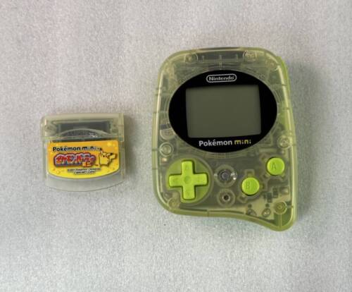 Nintendo Pokemon mini Console Chikorita Green & Pokemon Party mini Set Tested