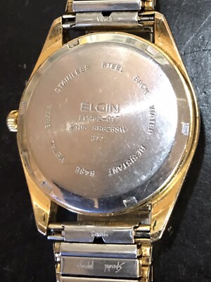 ELGIN FC462-017 Men's Quartz Day,Date,Time,Seconds Gold Tone New