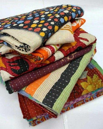 5 PC Wholesale Lot Bedspreads Vintage Kantha Quilt Blanket Bedspread Cotton - Picture 3 of 5