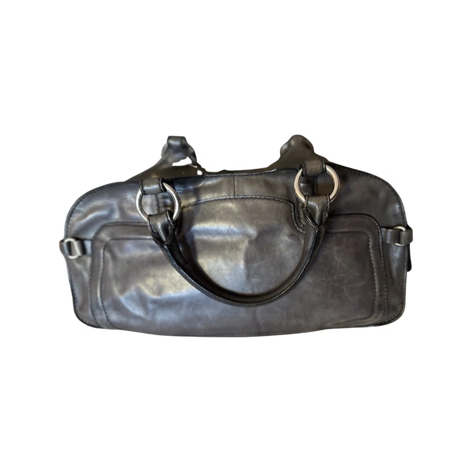 Tosca Azul Gris Mediano Lujoso Cuero Bolso de Hombro Cartera Foto 2 de 4