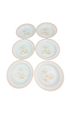 Corelle Corning Pfirsich Blumen Schalen X6 Vintage