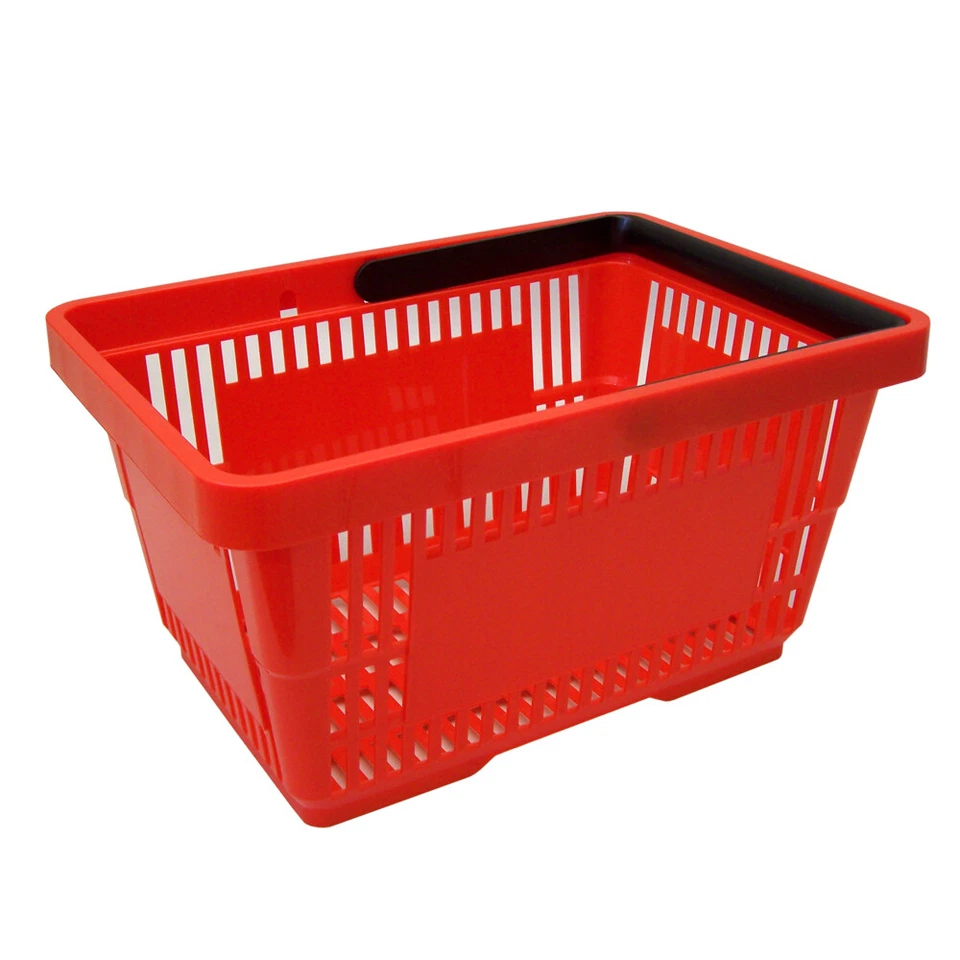 GERSO Einkaufskorb aus Kunststoff mit Henkel 20 Liter 40cm stapelbar rot