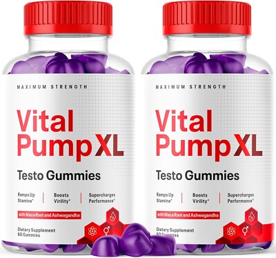2PK Vital Pump XL Gummies Mens Virility Stamina & Performance Support Supplement