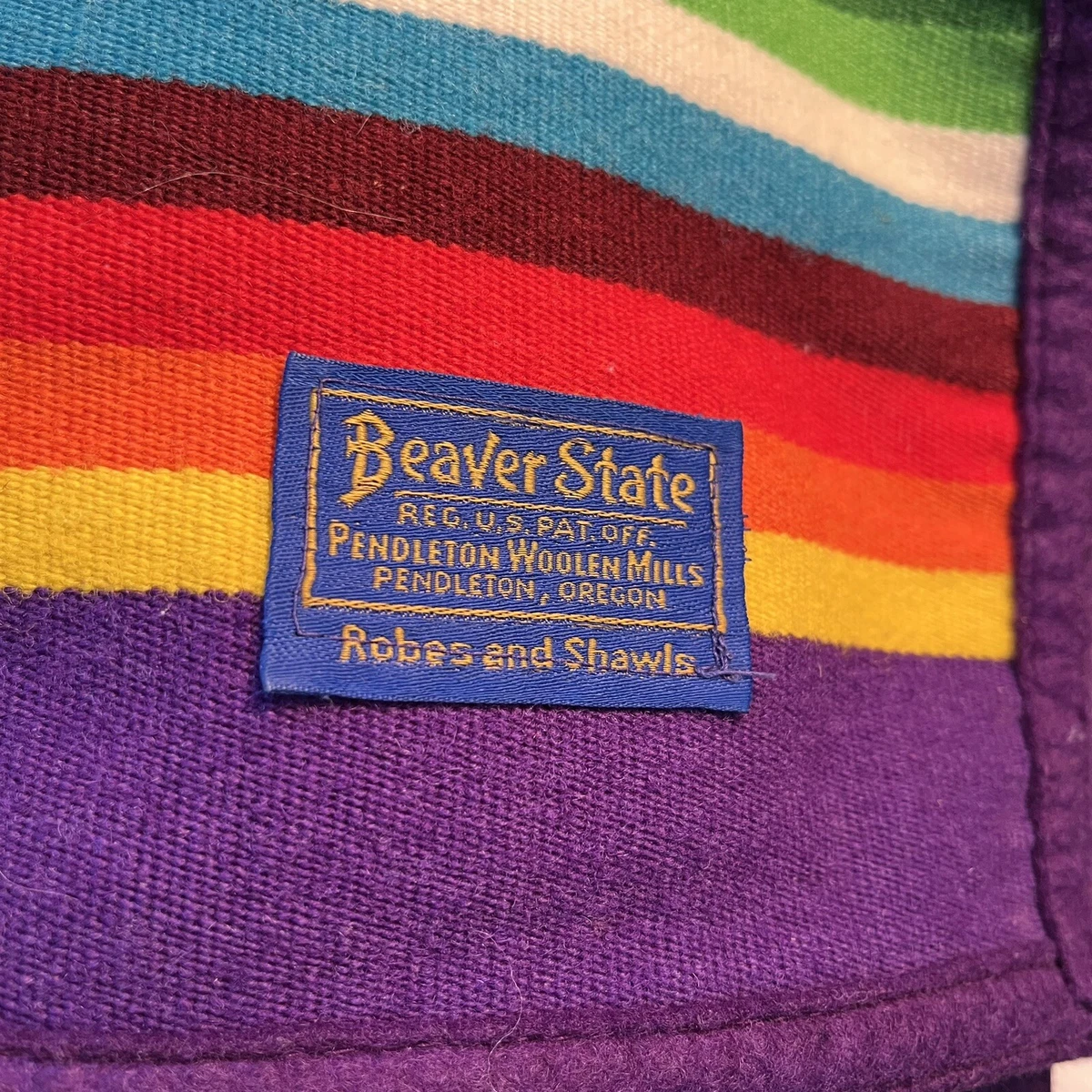 Beaver State Vintage Pendleton Wool Blanket Purple Navajo Stripe