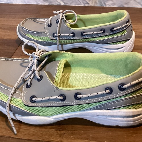 LL Bean Damen Boot Halbschuh Mokassins Schuh Größe 7W Grau Leder Grün Mesh 274916��NEU - Bild 4 von 9