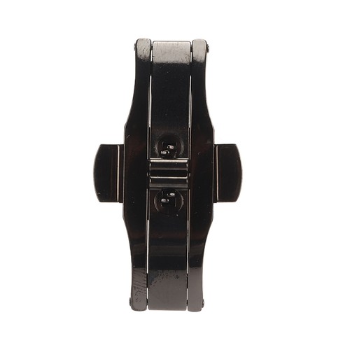 Black Watchband Deployment Clasp 2 Button Steel Watch Strap Fastening Buckle - Picture 12 of 12