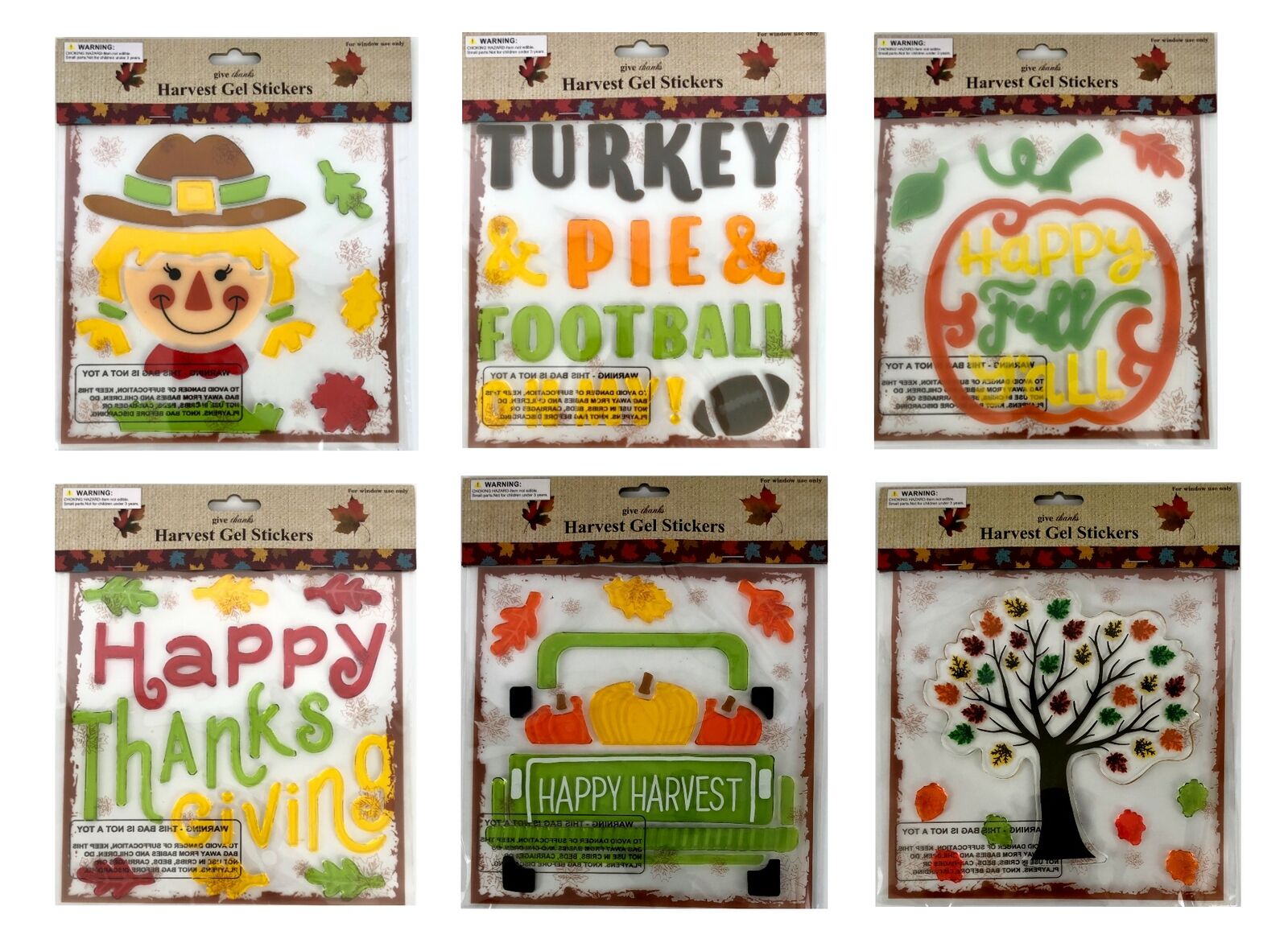 shipfree Happy Thanksgiving Fall Window Sticker All stores are sold Decoration Clings Hol Gel