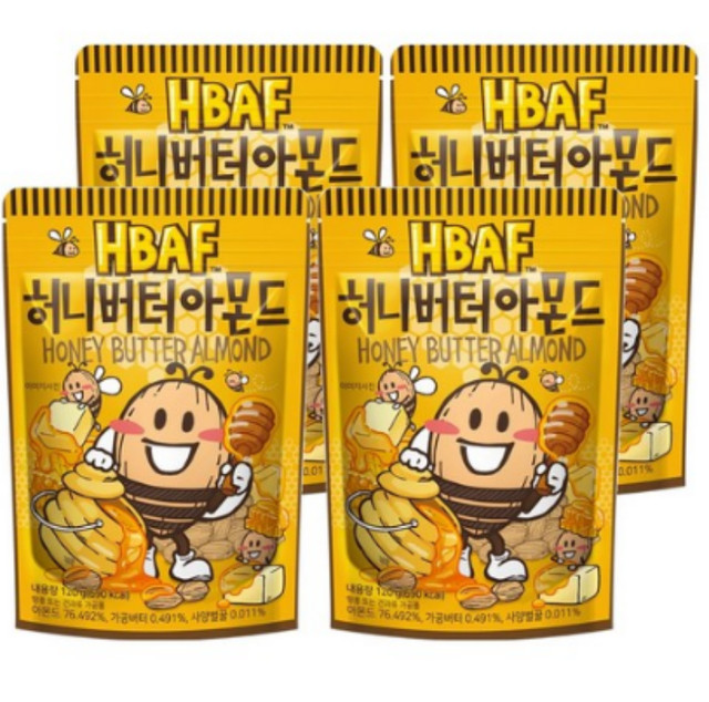 HBAF Snack Honey Butter Almond, 120g*4