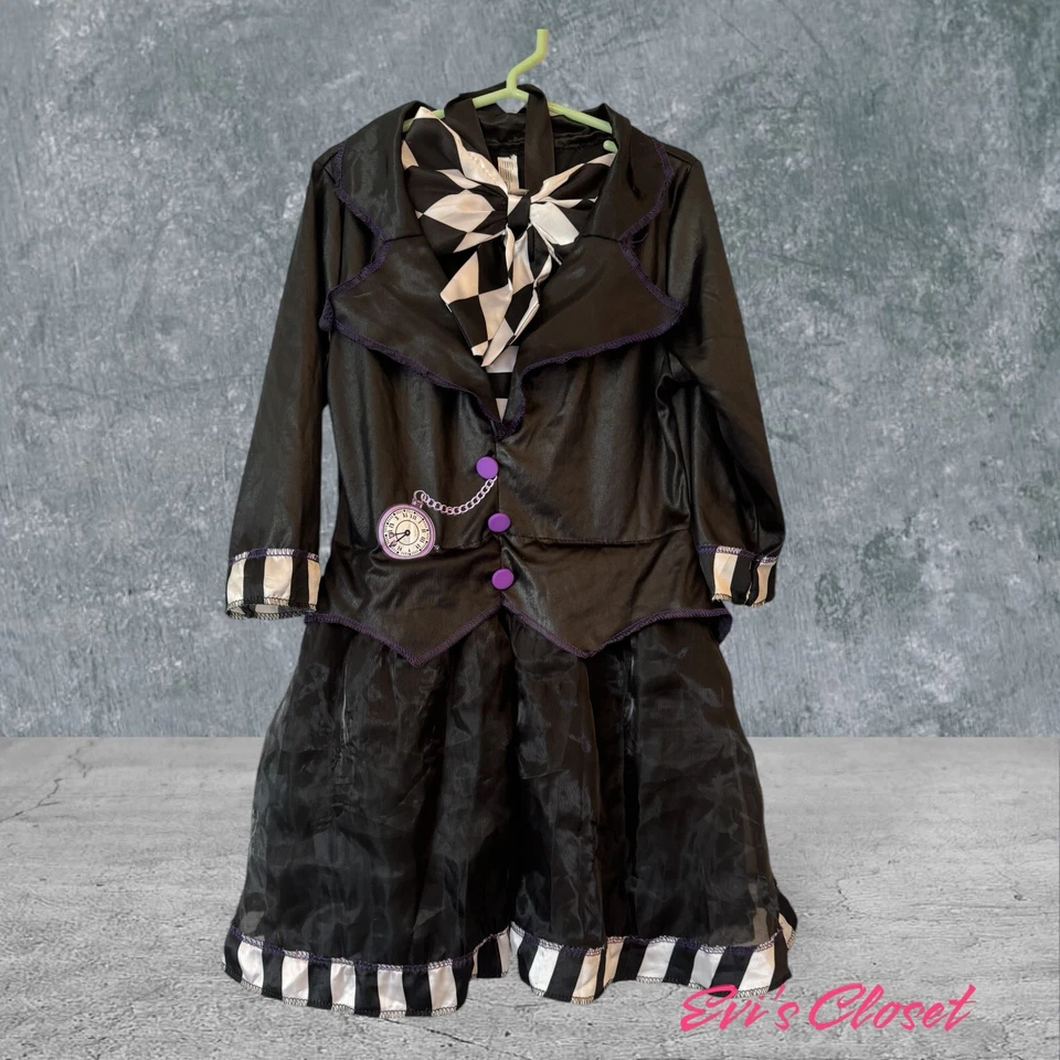 Sombrerero Loco Oscuro Disfraz Halloween Sombrero Pajarita Niña Talla 8-10 Alicia en el País de las Maravillas Foto 2 de 4