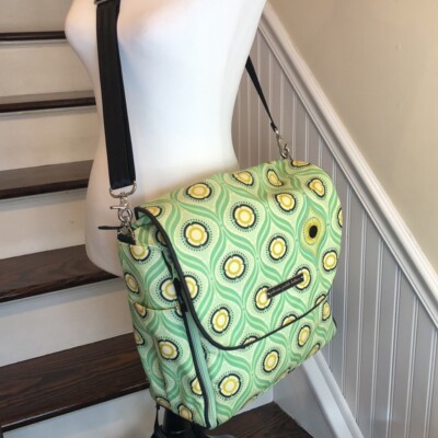 PETUNIA PICKLE BOTTOM Green Yellow Floral Backpack Adjust  display picture 1