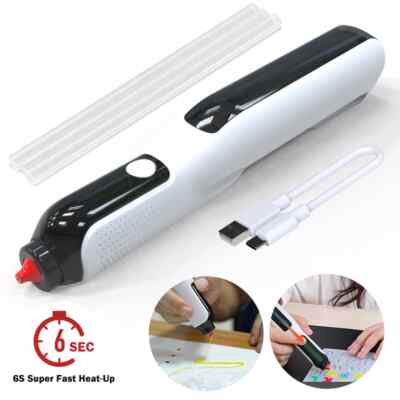 Cordless Hot Glue Gun 6s Heating Fast USB Rechargeable 7mm Glue Stick Wireless