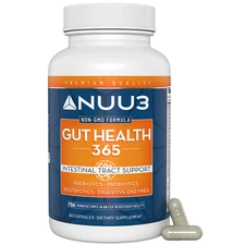 NUU3 Gut Health 365 - Intestinal Tract Support 60 Capsules