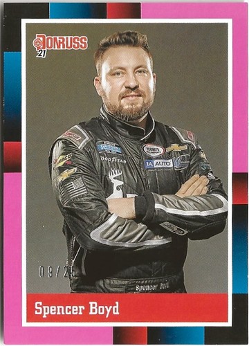 2021 Panini Donruss NASCAR Spencer Boyd Pink 09/25 Chevrolet Silverado