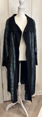 CONNIE’S MOON LIGHT IN LOS ANGELES VTG Open Front Jacket L Lagenlook Bohemian - Picture 2 of 12