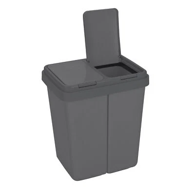 Zweimer Duo Müllbehälter Kunststoff Mülleimer Abfalleimer Mülltrennsystem 2x25 L - Bild 1 von 4