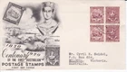 AFD5107) Australia 1950 2½d Stamp Centenary block of 4 on Wide World FDC.. Addr.