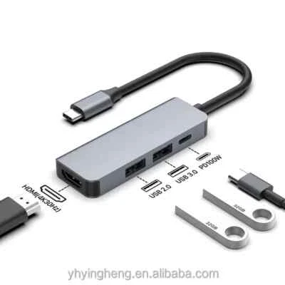 USB C HUB 4-in-1 Typ C Adapter HDMI TV 4K PD Kabel für Samsung Macbook Pro Air - Bild 1 von 4