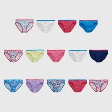 Hanes Girls' Tagless Bikinis Super Soft Waistband 15 Pairs Size 12