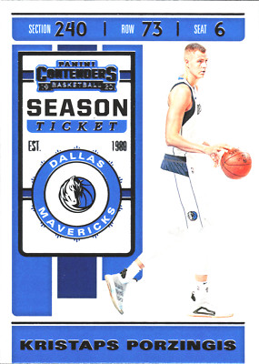 Kristaps Porzingis Basketball Card 2019 Panini Contenders Dallas Mavericks