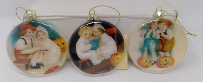 Set of 3 Bethany Lowe Glass Halloween Ornaments