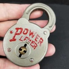 antique Power Lever padlock RARE vintage obsolete lock moon