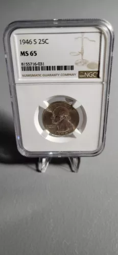 1946-S Washington Quarter NGC MS65 90% Silver