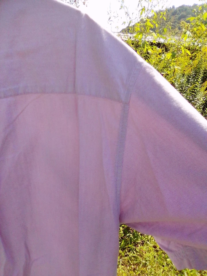 Camisa de vestir para hombre descolorida gloria abotonada talla XLarge rosa pálido cuello trabajo iglesia Foto 2 de 4