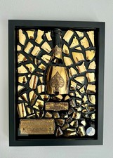 Quadro in resina con bottiglia rotta Armand De Brignac 32x42 cm