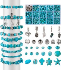 Jewelry Making Kit with Turquoise and Silver Beads for Creative Projects