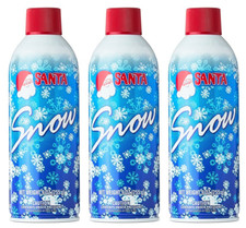  Pack of 3 Santa Snow Aerosol Spray Artificial Frost Snow In A Can 9 oz