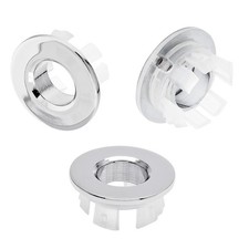 Qjaiune 3 Pack Bathroom Sink Overflow Trim Ring, Chrome -- 3