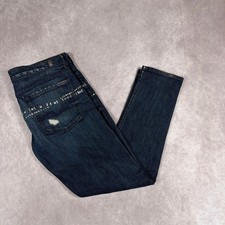 7 For All Mankind Josefina Skinny Boyfriend Distressed Studded Jeans 28 Blue