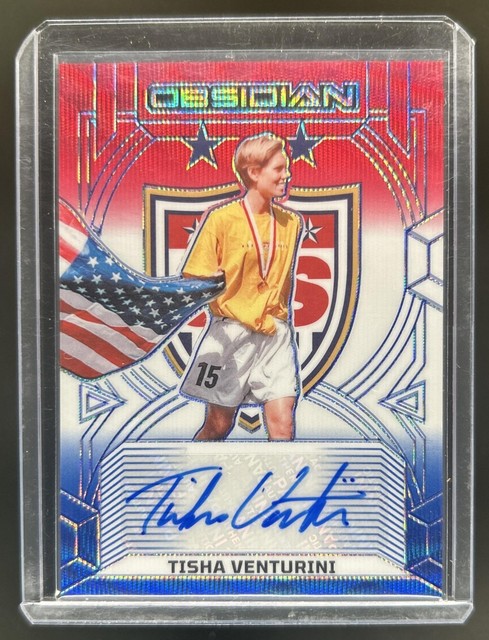 2024-25 Obsidian Tisha Venturini USWNT Class of 99 Red White Blue Flood Auto /25