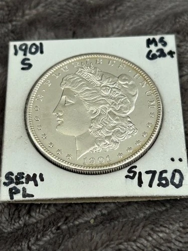 UNC Semi-KEY 1901-S MORGAN SILVER DOLLAR. Strong strike. Nice breast feathers.