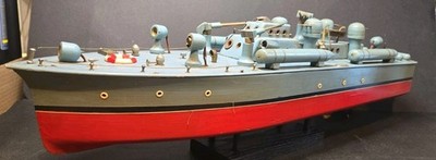 A1 Vintage Built Giant Battleship Model Ship See Details! US Seller 