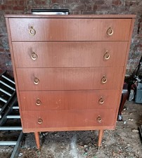 Danish Tall Boy Chest of Drawers Retro Vintage, Mid-Century 1960s/70s