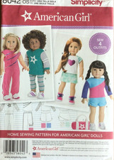SIMPLICITY 8042 American Girl 18" DOLL CLOTHES SEWING PATTERN 2015