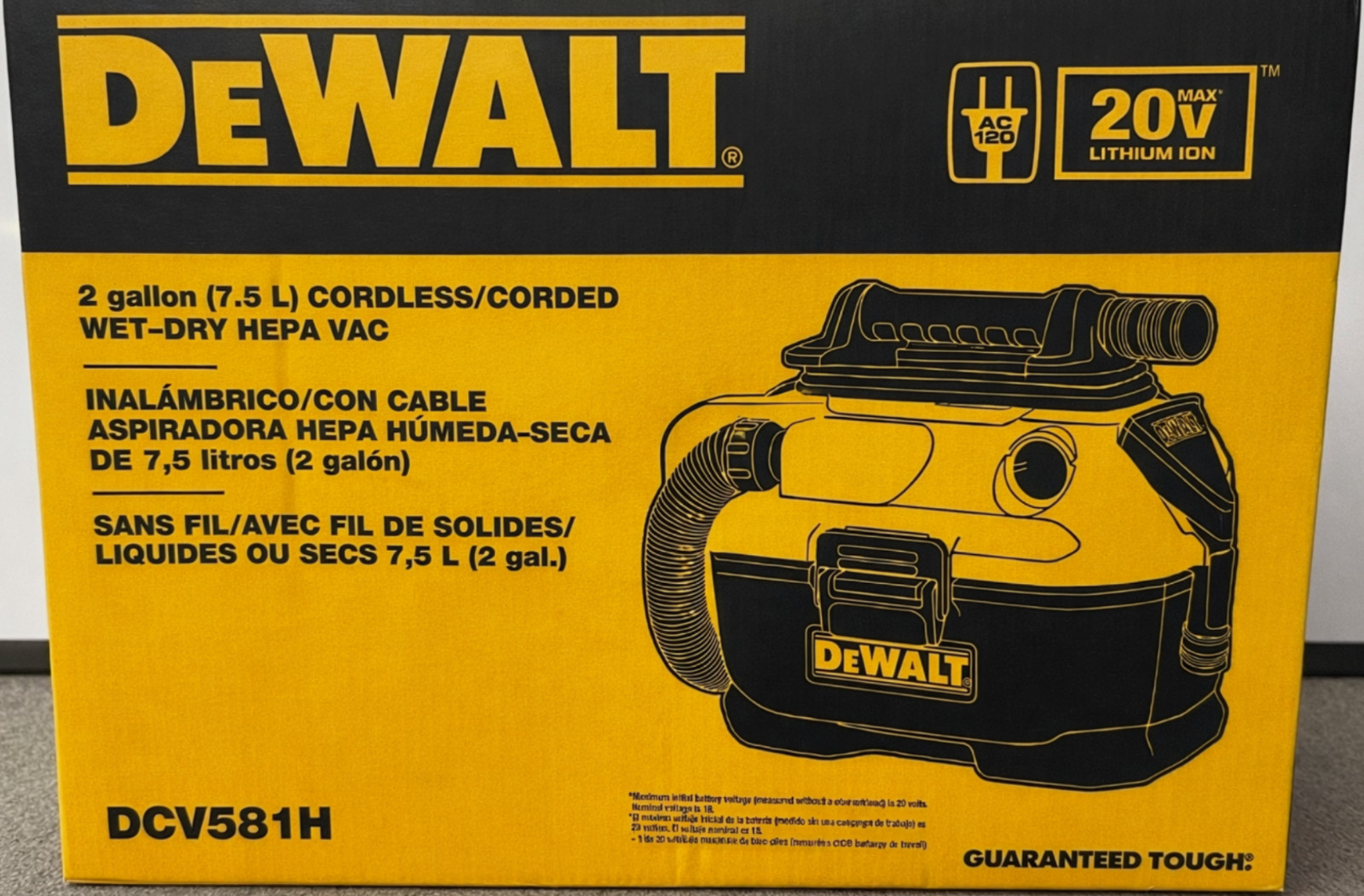 Dewalt DCV581H 20V MAX Cordless & Corded Wet/Dry Shop Vac - 
