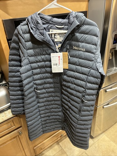 Marmot Echo Hooded Featherless Down Puffer Jacket Coat Large WINTER SKI