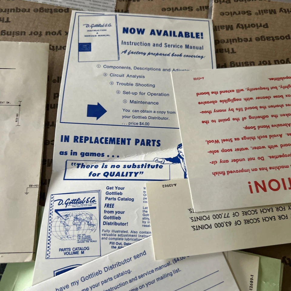 original Factory El Dorado GOTTLIEB Schematics Pinball arcade game manual - Image 4 of 4