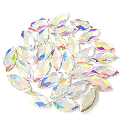 J.HOO Crystal 7201 Marquise Flat Back Rhinestones 10×4.4mm Nail Art (8pcs)