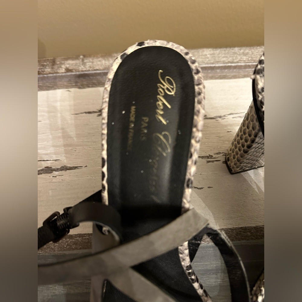 Robert Clergerie Women's Python-effect block heel… - image 10