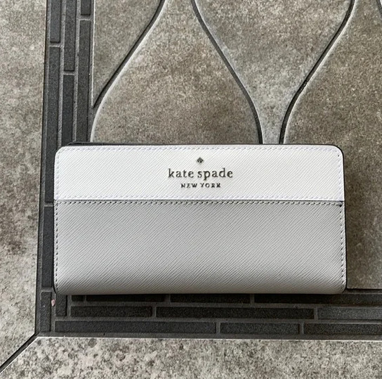 NEW Kate Spade Staci Large Slim Bifold Wallet -  Nimbus Grey