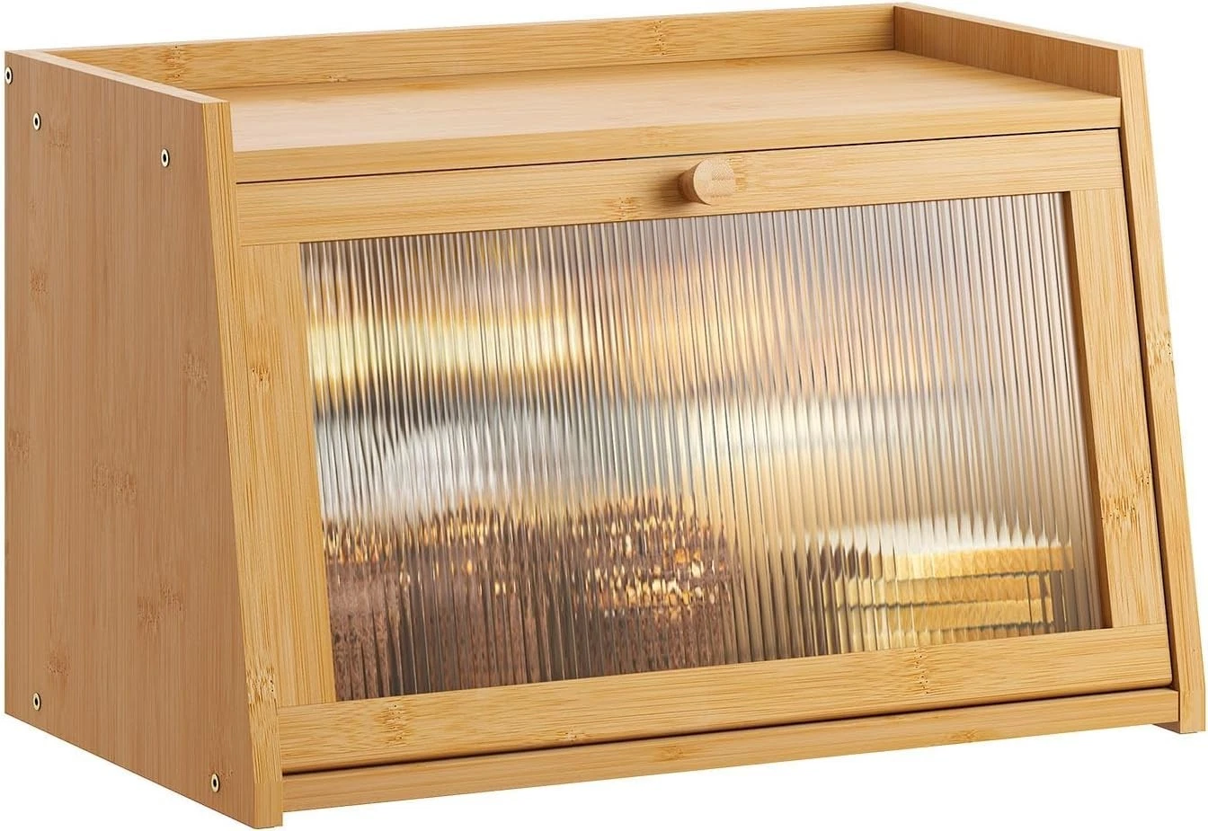 Large Bread Box Easy Access & Cleaning Bamboo Bread Box Kitchen Countertop