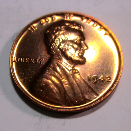 1942 GEM BU PROOF LINCOLN CENT--LUSTROUS & DEEP COLOR