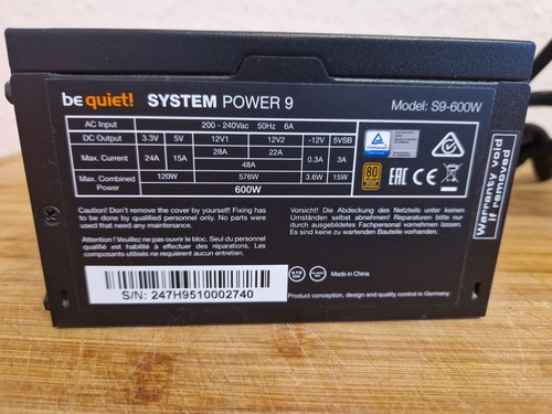 be quiet! System Power 9 600W PC Netzteil, PSU ATX